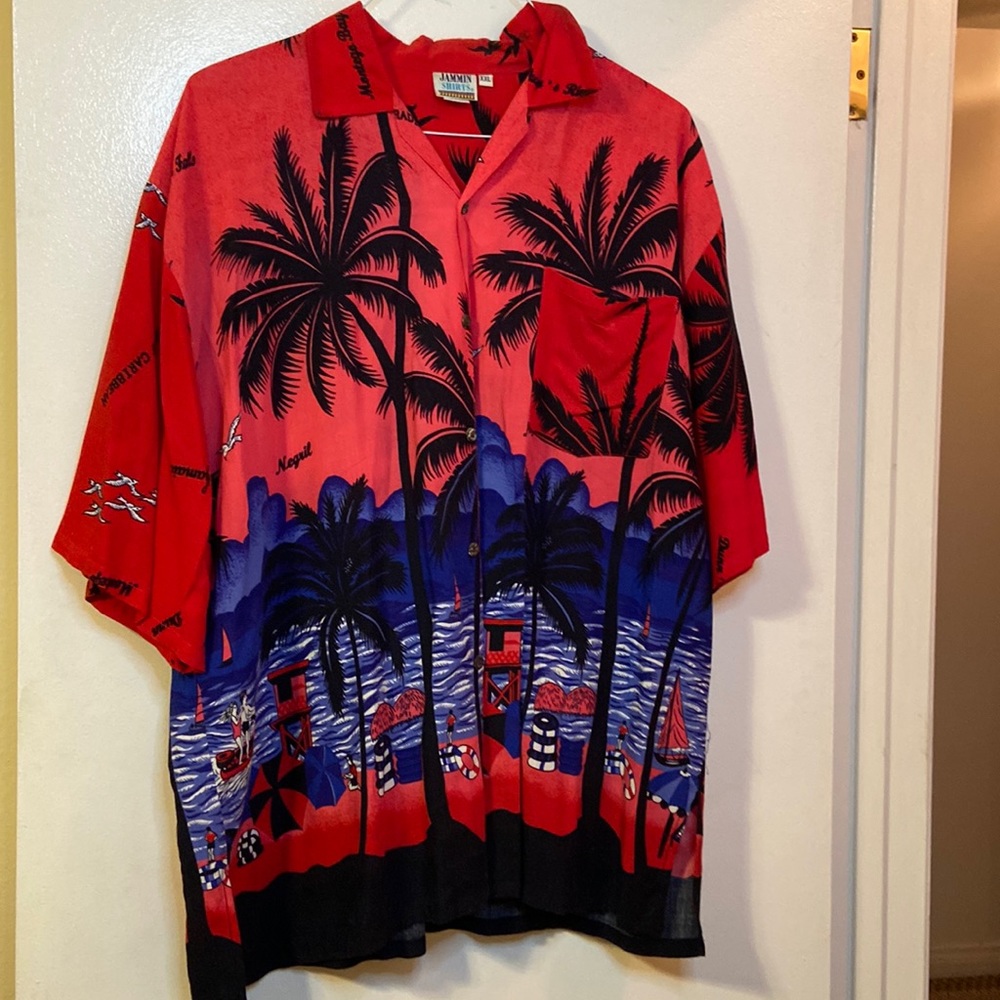 Mens Hawaiian Print Cabana Shirt